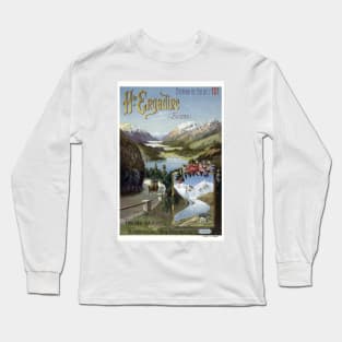 Engadine Switzerland Vintage Travel Poster 1899 Long Sleeve T-Shirt